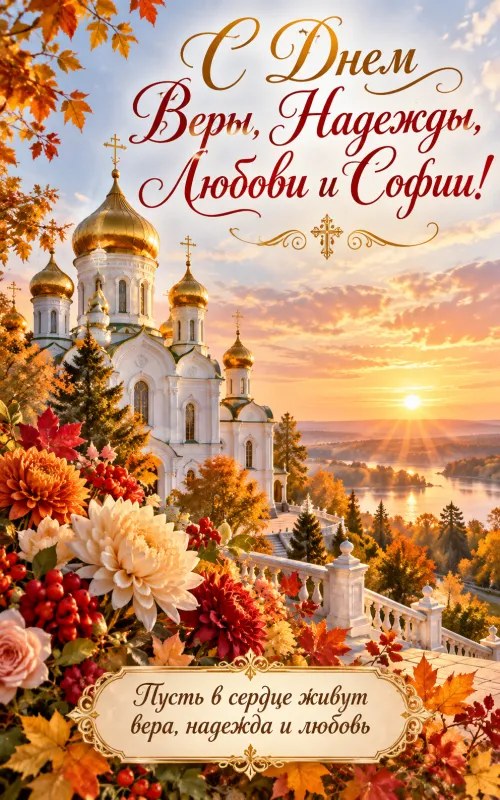 Открытки с Днем Веры, Надежды, Любови и матери их Софии. Открытки с поздравлениями с Днем Веры, Надежды и Любови