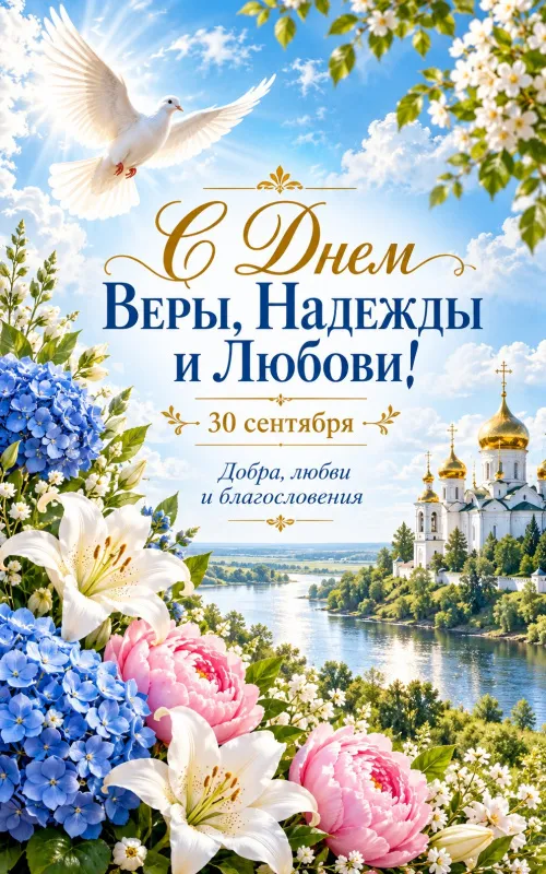 Открытки с Днем Веры, Надежды, Любови и матери их Софии. Картинки с Днем Веры, Надежды и Любови 30 сентября